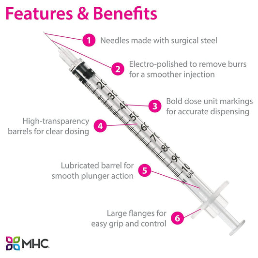 EasyTouch Insulin Syringes - 31G 1cc 5/16" 100/bx