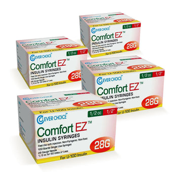 compare product Clever Choice Comfort EZ Insulin Syringes - 28G 1 cc 1/2