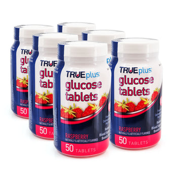 compare product TRUEplus Glucose Tablets, Raspberry 50 ct - Pack of 6
