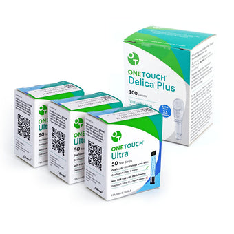 compare product One Touch Ultra Test Strips 150ct with 100 FREE Lancets