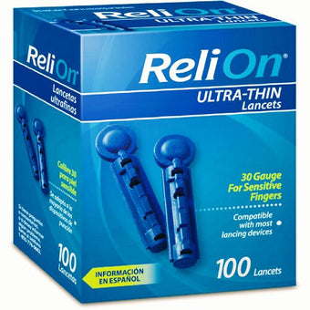compare product ReliOn Ultra-Thin Lancets 100ct