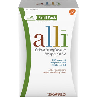 compare product Alli Orlistat 60 mg Capsules Weight Loss Aid Refill Pack - 120ct