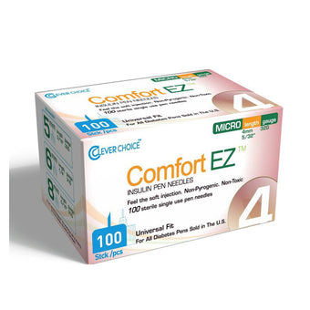 compare product Clever Choice Comfort EZ Insulin Pen Needles - 32G 4mm 100/bx