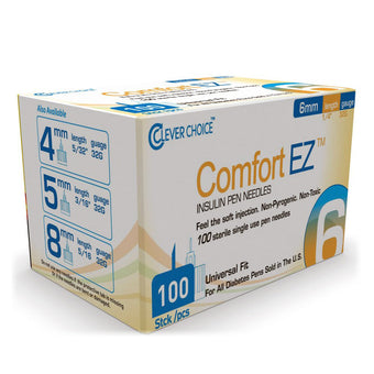 compare product Clever Choice Comfort EZ Insulin Pen Needles - 32G 6mm 100/bx