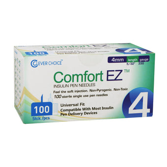 compare product Clever Choice Comfort EZ Insulin Pen Needles - 33G 4mm 100/bx