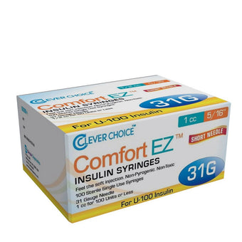 compare product Clever Choice Comfort EZ Insulin Syringes - 31G 1 cc 5/16