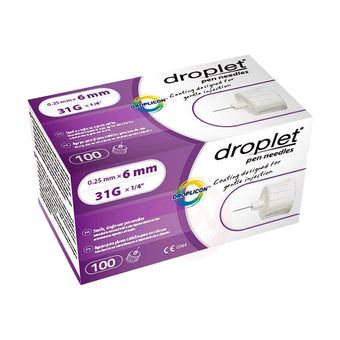 compare product Droplet Pen Needles - 31G 6mm 100/BX
