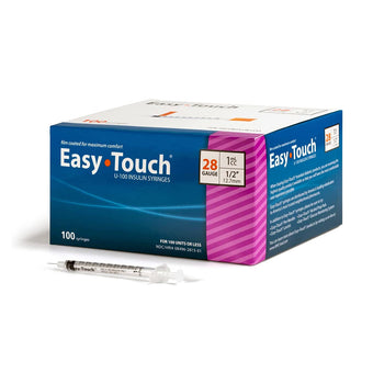 compare product EasyTouch Insulin Syringes - 28G 1cc 1/2