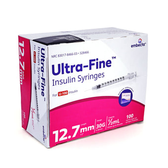 compare product Embecta Ultra-Fine Insulin Syringes - 30G 1/2cc 12.7mm (1/2