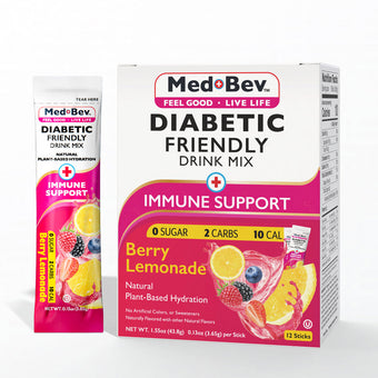 compare product Med-Bev Diabetic Friendly Sugar-Free Low Carb Hydration Drink Mix - 12 Sticks per Box