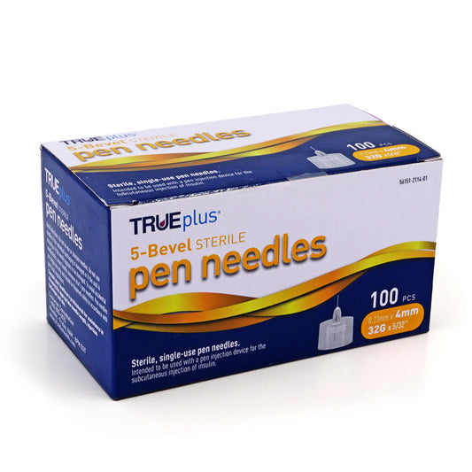 TRUEplus Pen Needles - 32G 4mm 100/bx