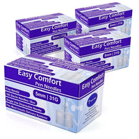 Easy Comfort Insulin Pen Needles - 31G 5mm 100/BX - Pack of 4