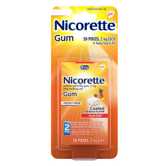 compare product Nicorette Gum - 2mg - Fruit Chill - 20 Pieces