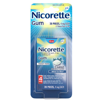 compare product Nicorette Gum - 4mg - White Ice Mint - 20 Pieces