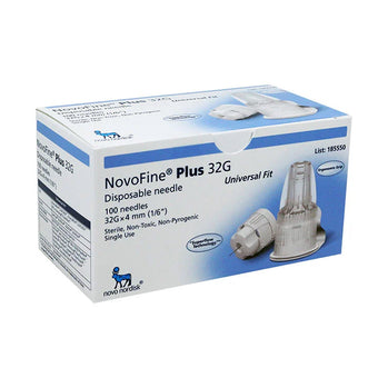 compare product NovoFine Plus 32G 4mm Pen Needles 100/BX