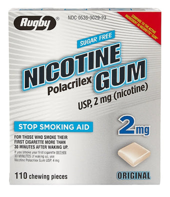 compare product Rugby Sugar Free Nicotine Polacrilex Gum - 2mg - Original - 100 Pieces