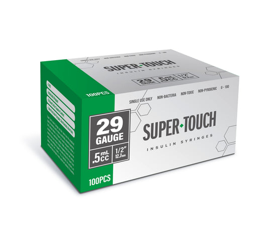 Super Touch Insulin Syringes - 29G 1/2cc 1/2" 100/bx