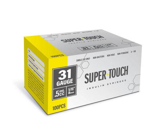 Super Touch Insulin Syringes - 31G 0.5cc 5/16" 100/bx