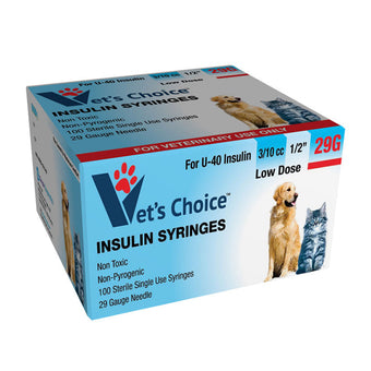 compare product Vet's Choice U-40 Insulin Syringes - 29G 3/10cc 1/2