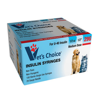 compare product Vet's Choice U-40 Insulin Syringes - 29G 1/2cc 1/2