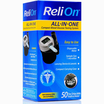 compare product ReliOn ALL-IN-ONE Blood Glucose Testing System