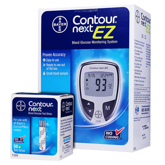 Contour Next EZ Glucose Meter Kit w/ 50 Test Strips