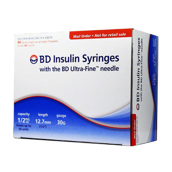 compare product BD Ultra-Fine Insulin Syringes - 30G 1/2cc 12.7mm (1/2