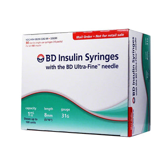 compare product BD Ultra-Fine Needle Insulin Syringes - 31G 1cc 8mm (5/16