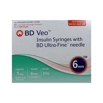 compare product BD Veo Insulin Syringes - 31G 1cc 6mm (15/64