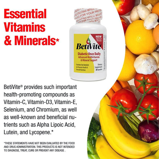 BetiVite Once Daily Diabetic Multivitamin & Mineral Support 30ct