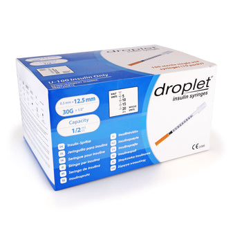 compare product Droplet Insulin Syringes - 30G 1/2cc 1/2