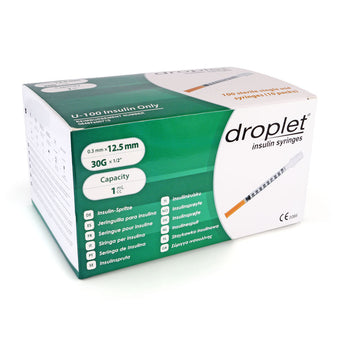 compare product Droplet Insulin Syringes - 30G 1cc 1/2