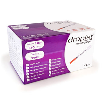 compare product Droplet Insulin Syringes - 31G 3/10cc 5/16
