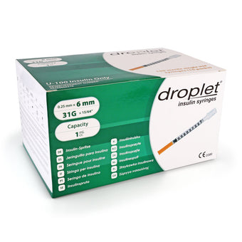 compare product Droplet Insulin Syringes - 31G 1cc 15/64