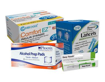 compare product Insulin Syringes Kit (Insulin Syringes, Lancets, Lancing Device, Alcohol Pads)