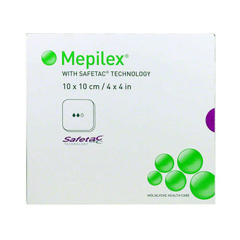 compare product Molnlycke 294199 - Mepilex Absorbent Foam Dressing 4 x 4 Inch - Box of 5